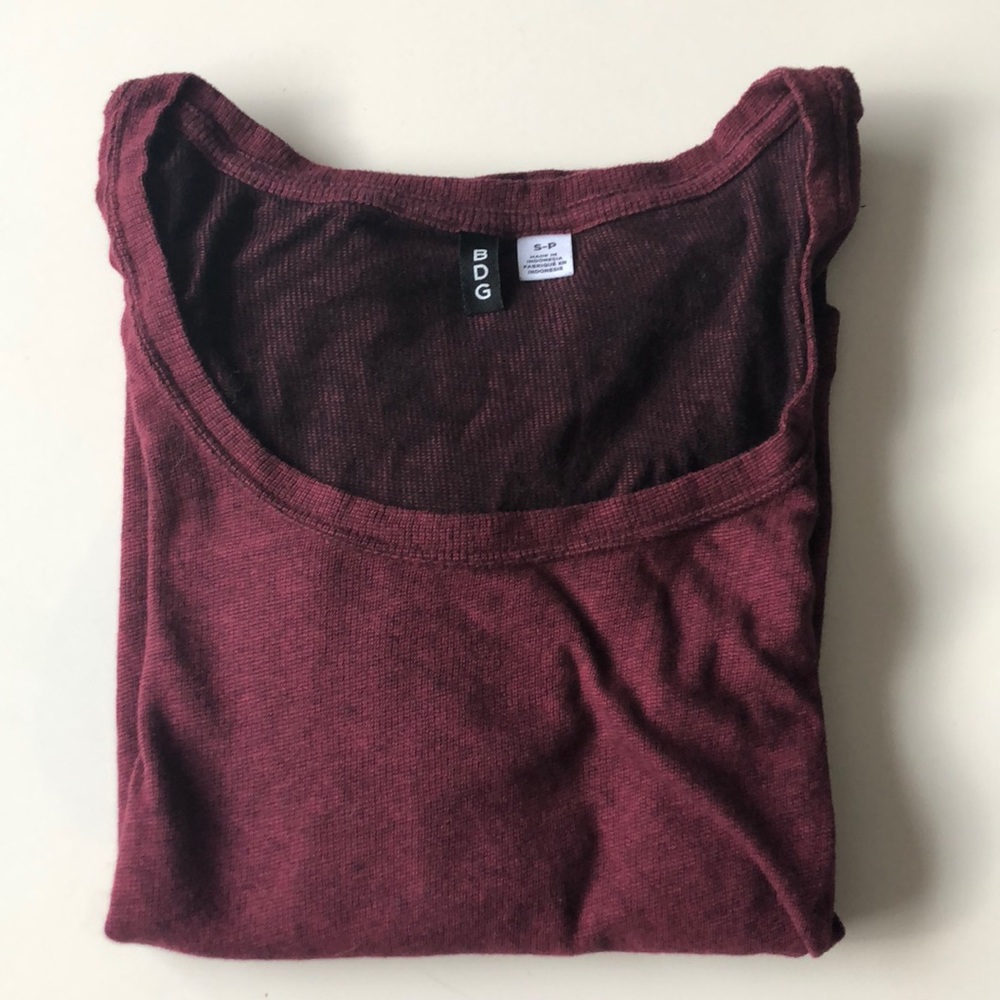 URBAN OUTFITTERS BDG BURGUNDY LONG SLEEVE THERMAL